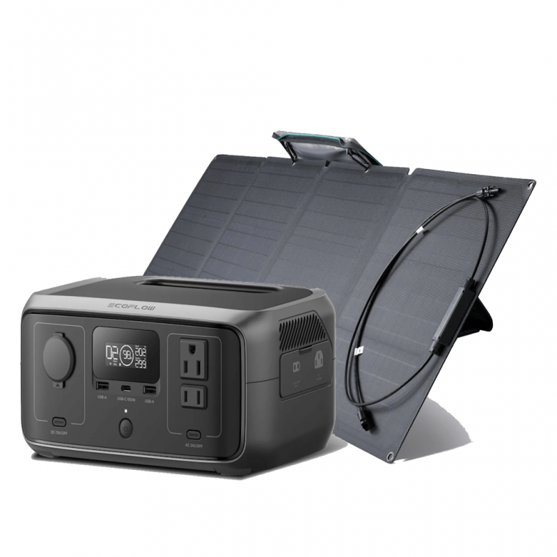 Kit Solar Portátil EcoFlow RIVER 3 300 W + Panel Solar Plegable 110 W _2