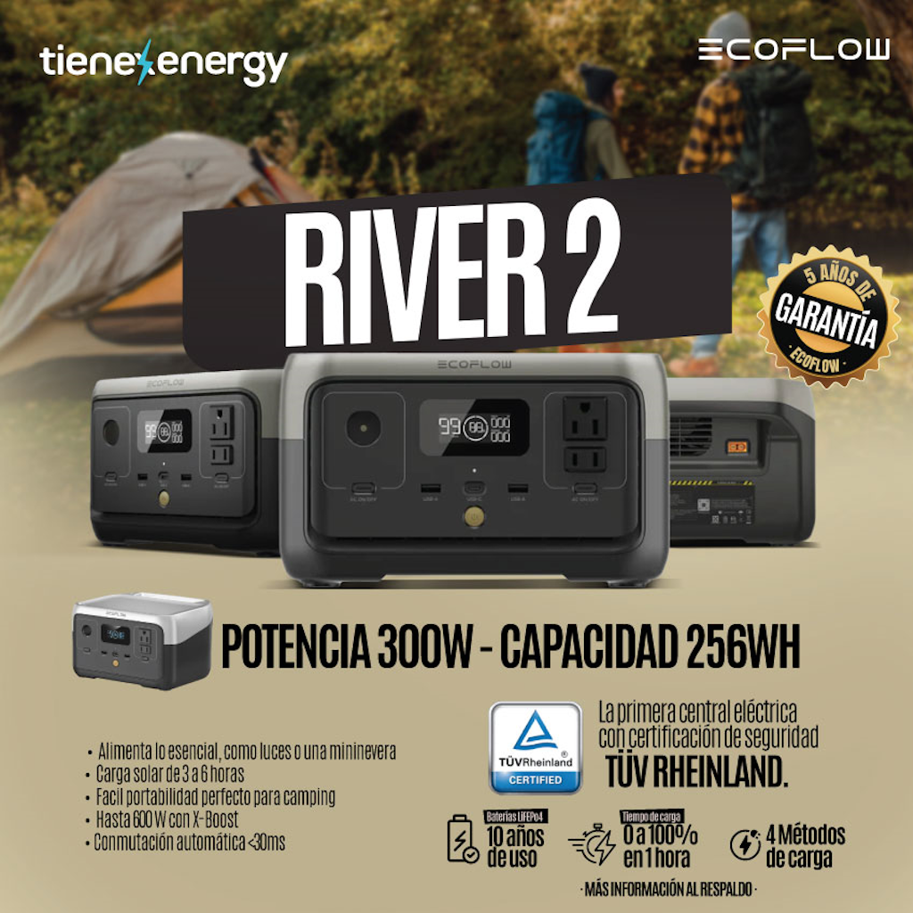 Kit Solar Portátil EcoFlow RIVER 2 300 W + Panel Solar Bifacial 110 W _4