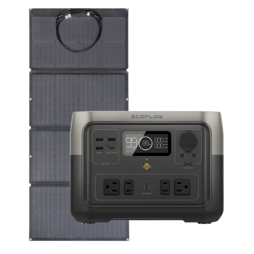 Kit Solar Portátil EcoFlow RIVER 2 MAX 500 W + Panel Solar 160 W - Tienex Energy