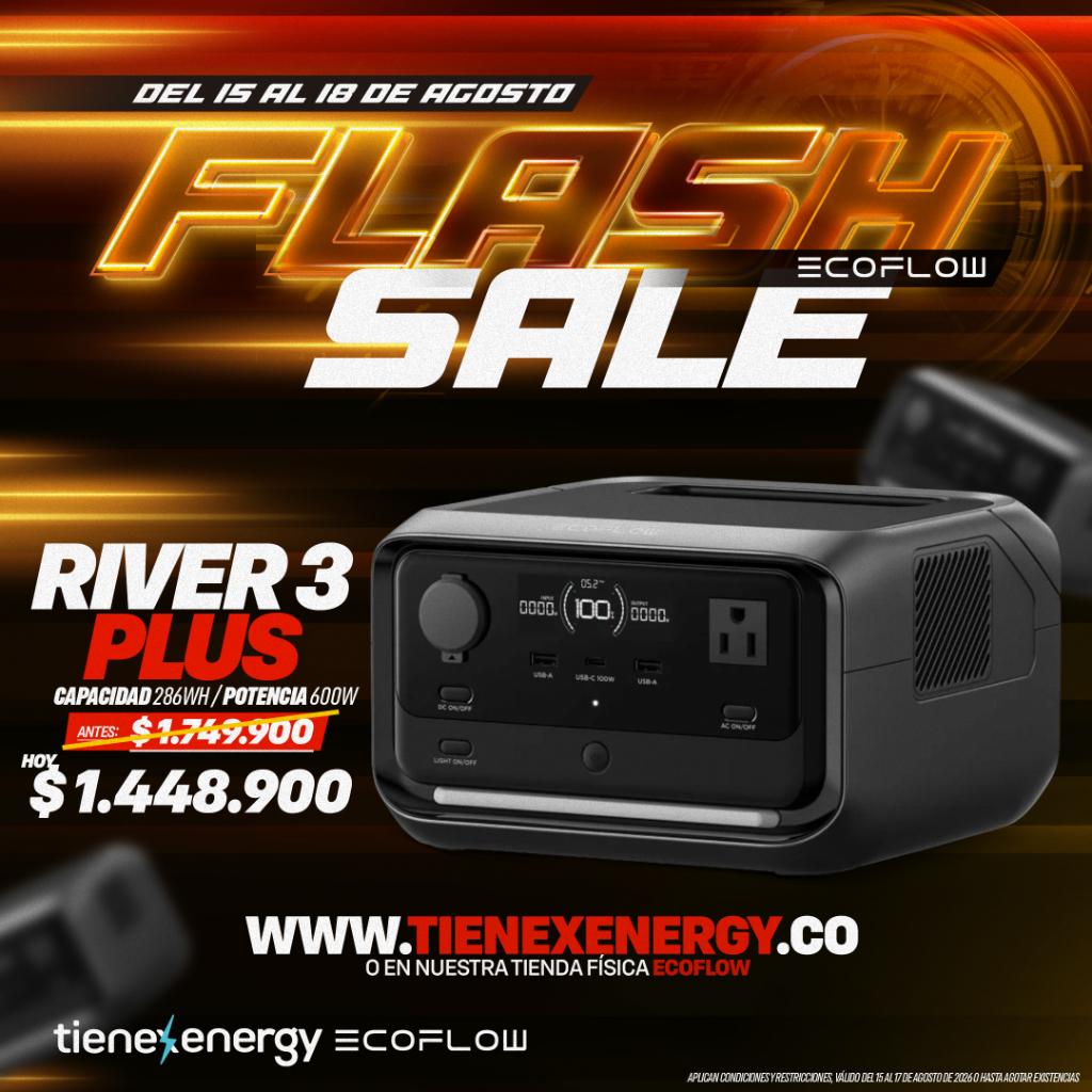 EcoFlow RIVER 3 Plus 286Wh 600W - Tienex Energy, Energía de Respaldo
