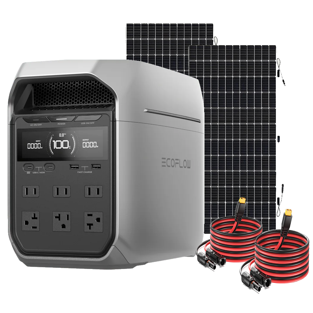 Kit Solar Portátil EcoFlow DELTA 3 PLUS 1800 W + 2 Paneles Solares Flexibles de 560 W _1