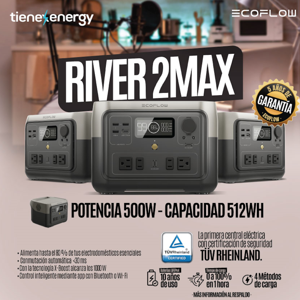 Kit Solar Portátil EcoFlow RIVER 2 Max 500 W + Panel Flexible 100 W_5