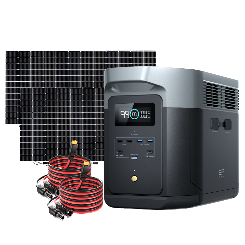 Kit Solar Portátil EcoFlow DELTA 2 MAX 2400 W + 2 Paneles Solares Flexibles de 560 W_2