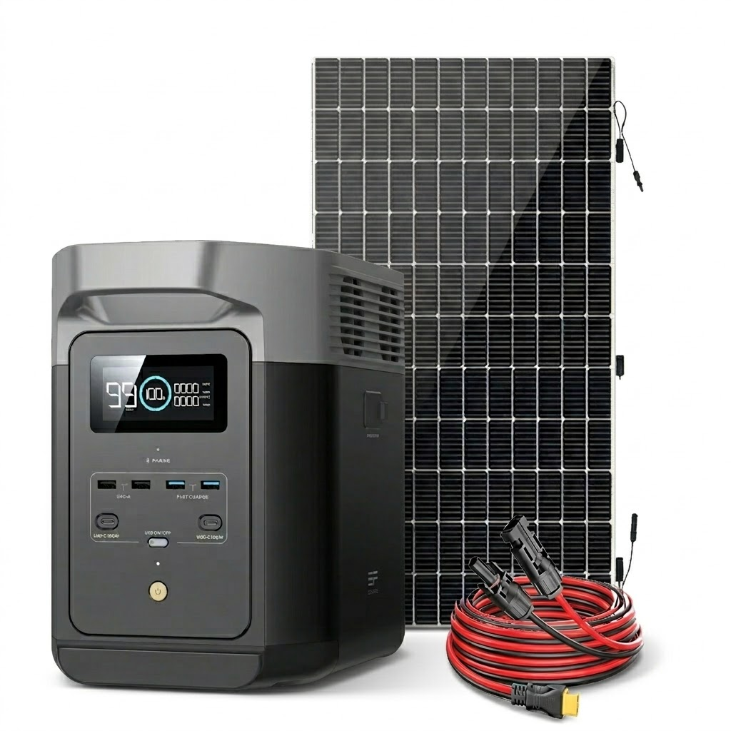 Kit Solar Portátil EcoFlow DELTA 2 1.8 kW + 1 Panel Solar Flexible de 560 W_1