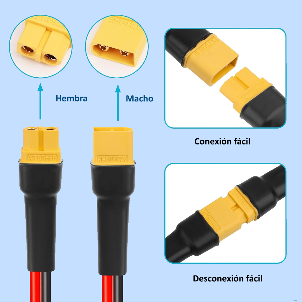 Cable Extensión de Panel Solar EcoFlow XT60 a XT60 10 Mts_2