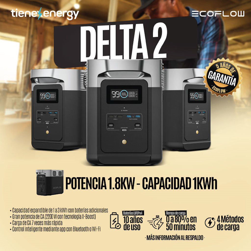 Kit Solar Portátil EcoFlow DELTA 2 1.8 kW + Panel Solar 220 W _3