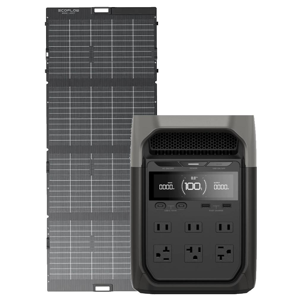 Kit Solar Portátil EcoFlow DELTA 3 1.8 kW + Panel Solar Bifacial 400 W_1