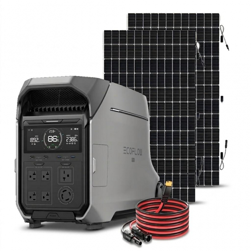 Kit Solar Portátil EcoFlow DELTA PRO 3 4000W + 2 Paneles Solares Flexibles de 560 W_1