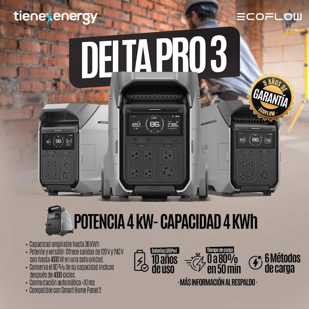 Kit Solar Portátil EcoFlow DELTA PRO 3 4000W + 2 Paneles Solares Flexibles de 560 W_4
