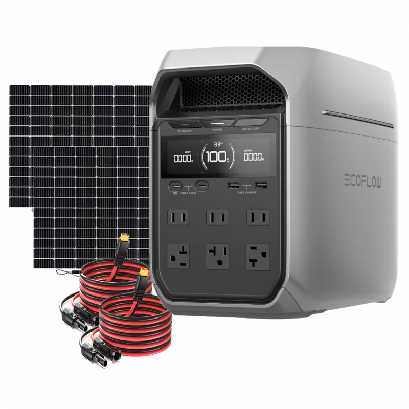 Kit Solar Portátil EcoFlow DELTA 3 PLUS 1800 W + 2 Paneles Solares Flexibles de 560 W _2