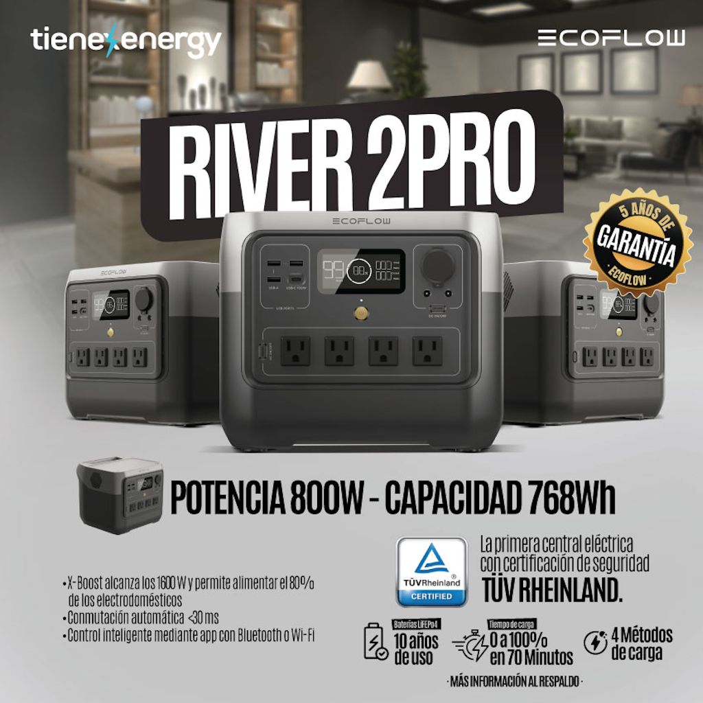 Kit Solar Portátil EcoFlow RIVER 2 PRO 800 W + Panel Solar 220 W Bifacial_4