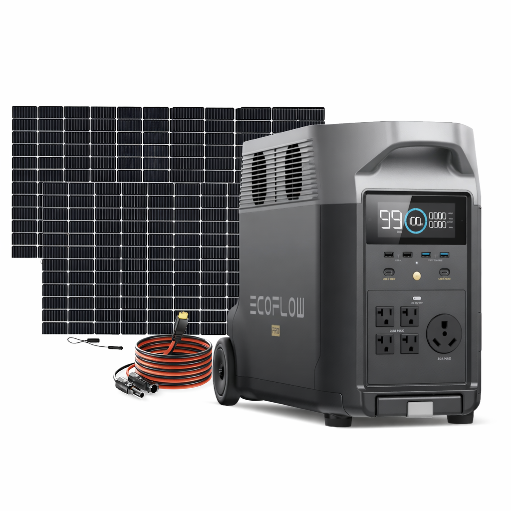 Kit Solar Portátil EcoFlow DELTA PRO 3600 W+ 2 Paneles Solares Flexibles de 560 W - Tienex Energy