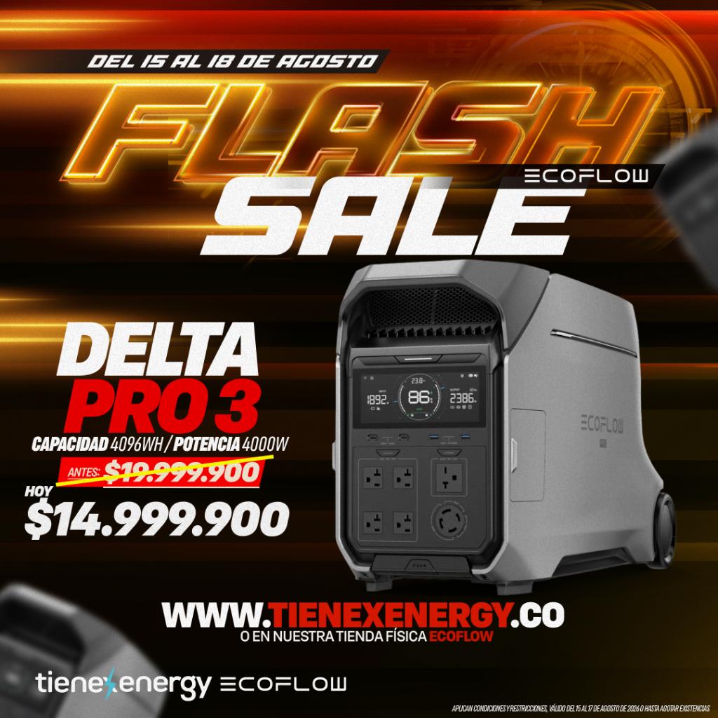 EcoFlow DELTA Pro 3 4096Wh 4000W - Tienex Energy, Energía de Respaldo