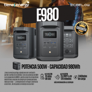 Kit Solar Portátil EcoFlow E980 500W + Panel Solar Bifacial 400 W _5