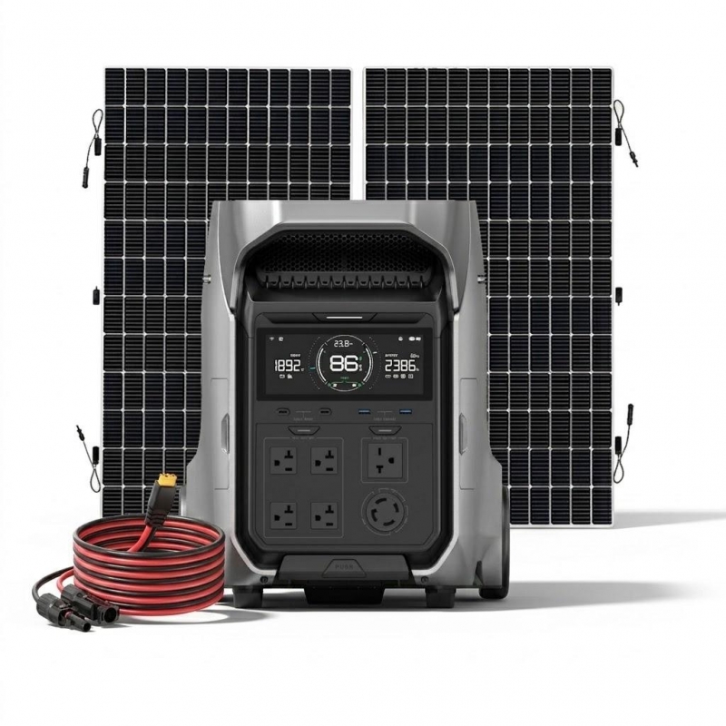 Kit Solar Portátil EcoFlow DELTA PRO 3 4000W + 2 Paneles Solares Flexibles de 560 W_2