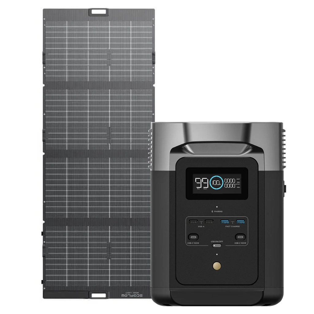 Kit Solar Portátil EcoFlow DELTA 2 1.8 kW + Panel Solar Bifacial 400 W  - Tienex Energy